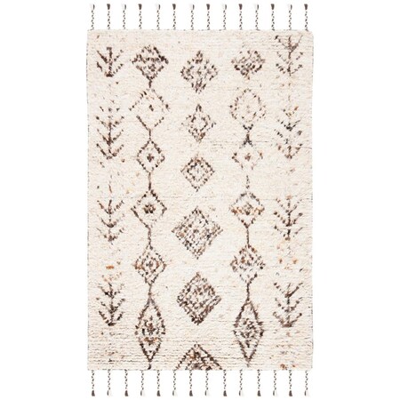 Safavieh 9 x 12 ft. Kenya Rectangle Hand Knotted Rug Ivory & Brown KNY115A-9